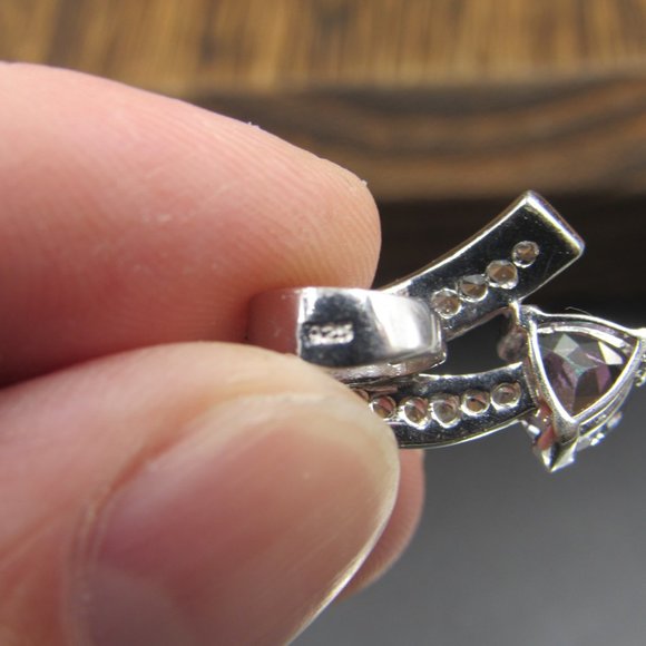 16" Sterling Mystic Topaz & Clear Topaz Necklace - Picture 4 of 7